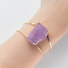 Amethyst freeform faceted cuff bracelet