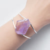 Amethyst freeform faceted cuff bracelet