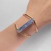 Raw blue kyanite crystal cuff bracelet