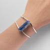 Raw blue kyanite crystal cuff bracelet