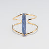 Raw blue kyanite crystal cuff bracelet