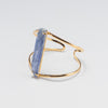 Raw blue kyanite crystal cuff bracelet