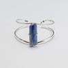 Raw blue kyanite crystal cuff bracelet