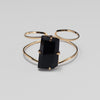 Black obsidian freeform faceted cuff bracelet