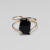 Black obsidian freeform faceted cuff bracelet
