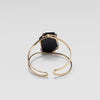Black obsidian freeform faceted cuff bracelet