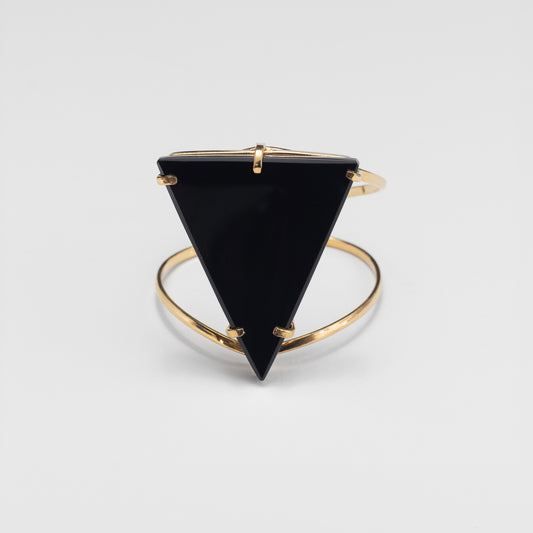 Black onyx triangle cuff bracelet