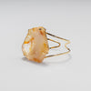 Chunky freeform faceted golden healer crystal cuff bracelet