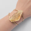 Chunky freeform faceted golden healer crystal cuff bracelet