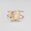 Golden healer freeform faceted cuff bracelet