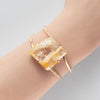 Golden healer freeform faceted cuff bracelet