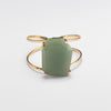 Freeform faceted green quartz cuff bracelet