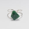 Freeform faceted green quartz cuff bracelet