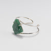 Freeform faceted green quartz cuff bracelet
