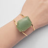 Freeform faceted green quartz cuff bracelet