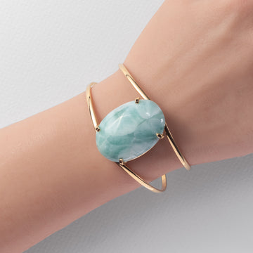 Larimar oval cuff bracelet