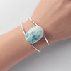 Larimar oval cuff bracelet
