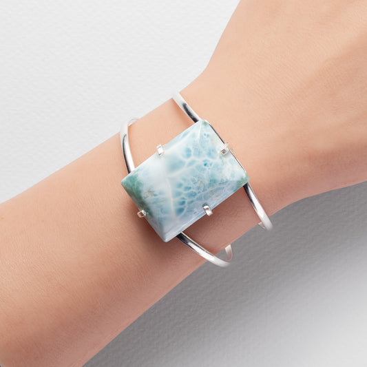 Larimar rectangle cuff bracelet
