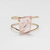 Rose quartz freeform faceted cuff bracelet