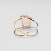 Rose quartz freeform faceted cuff bracelet