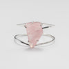 Rose quartz freeform faceted cuff bracelet