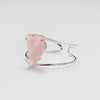 Rose quartz freeform faceted cuff bracelet