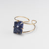 Sodalite freeform faceted cuff bracelet