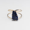 Sodalite freeform faceted cuff bracelet