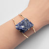 Sodalite freeform faceted cuff bracelet