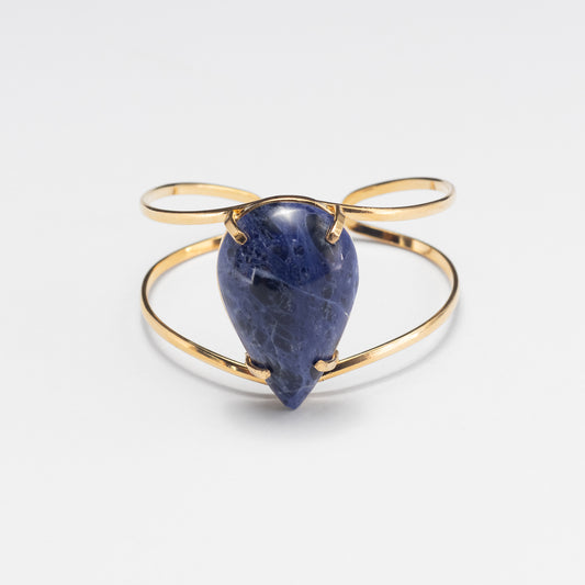 Sodalite pear cuff bracelet
