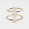 Raw selenite bar cuff bracelet