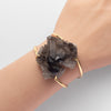 Smoky quartz cluster cuff bracelet
