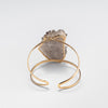 Smoky quartz cluster cuff bracelet