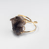 Smoky quartz cluster cuff bracelet