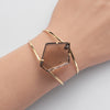 Freeform faceted smoky quartz cuff bracelet