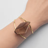 Freeform faceted chunky smoky quartz cuff bracelet