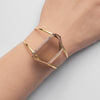 Freeform faceted chunky smoky quartz cuff bracelet