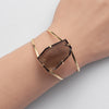 Freeform faceted smoky quartz cuff bracelet