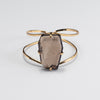 Freeform faceted smoky quartz cuff bracelet