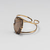 Freeform faceted smoky quartz cuff bracelet