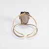 Freeform faceted smoky quartz cuff bracelet
