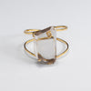 Freeform faceted chunky smoky quartz cuff bracelet
