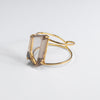 Freeform faceted chunky smoky quartz cuff bracelet