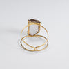 Freeform faceted chunky smoky quartz cuff bracelet