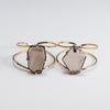 Freeform faceted smoky quartz cuff bracelet