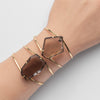 Freeform faceted smoky quartz cuff bracelet