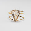Smoky quartz faceted pear cuff bracelet