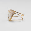Smoky quartz faceted pear cuff bracelet