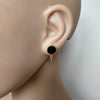 Black onyx studs with ear jacket