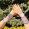 Oversized amethyst stalactite statement cuff bracelet